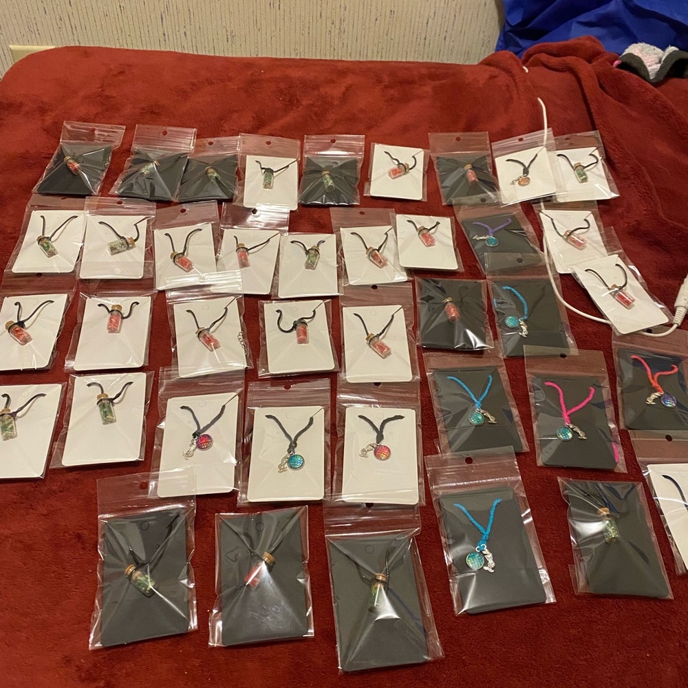 Necklaces and earrings